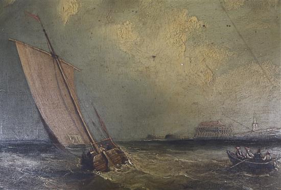 Late 18th century English school Seascape 24 x31 cm unframed